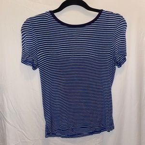 Blue, black and white t-shirt